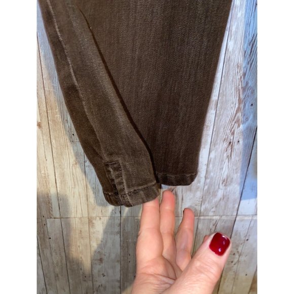 Chico's Platinum Series Cotton Brown Capris Denim Jeans Size 2 Cropped Pants (8) - Picture 3 of 11